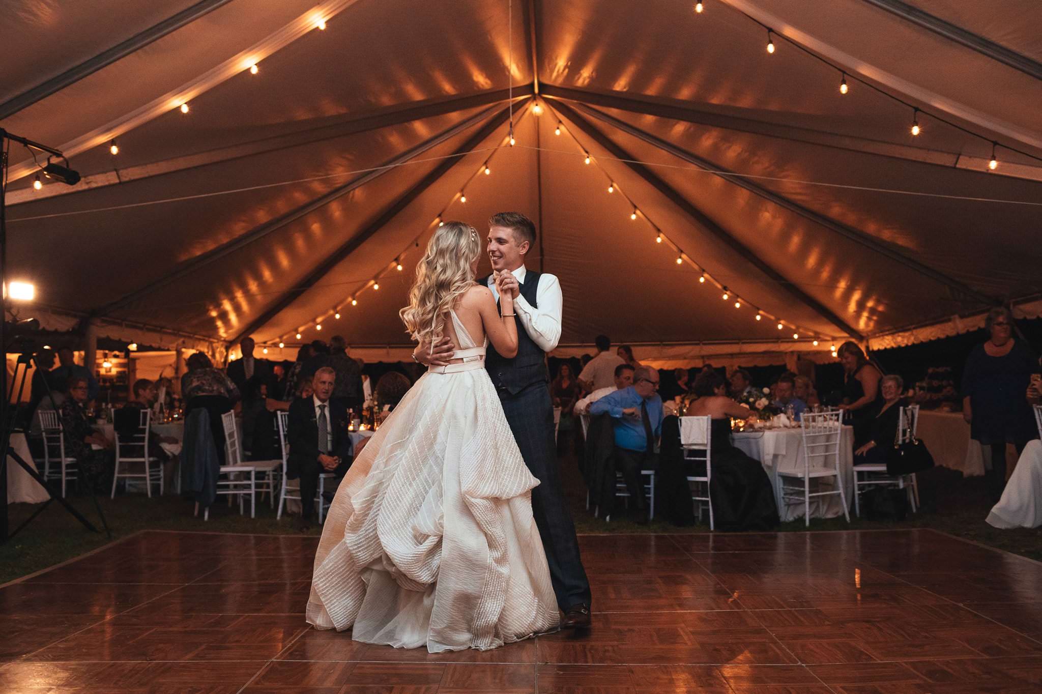 first dance at outdoor Ohio wedding venue