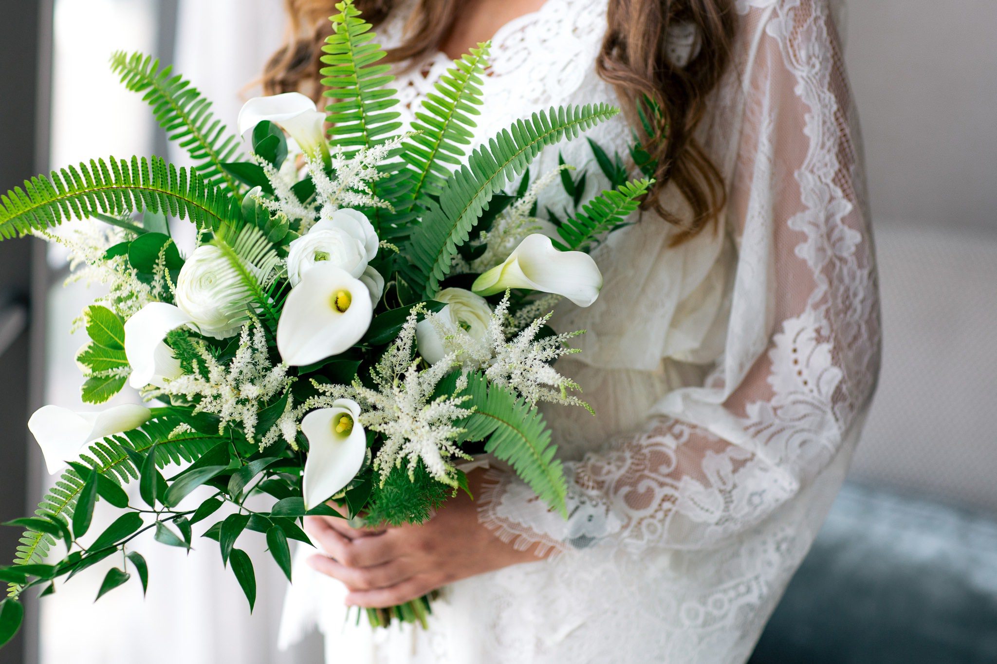 Bridal bouquet with ferns