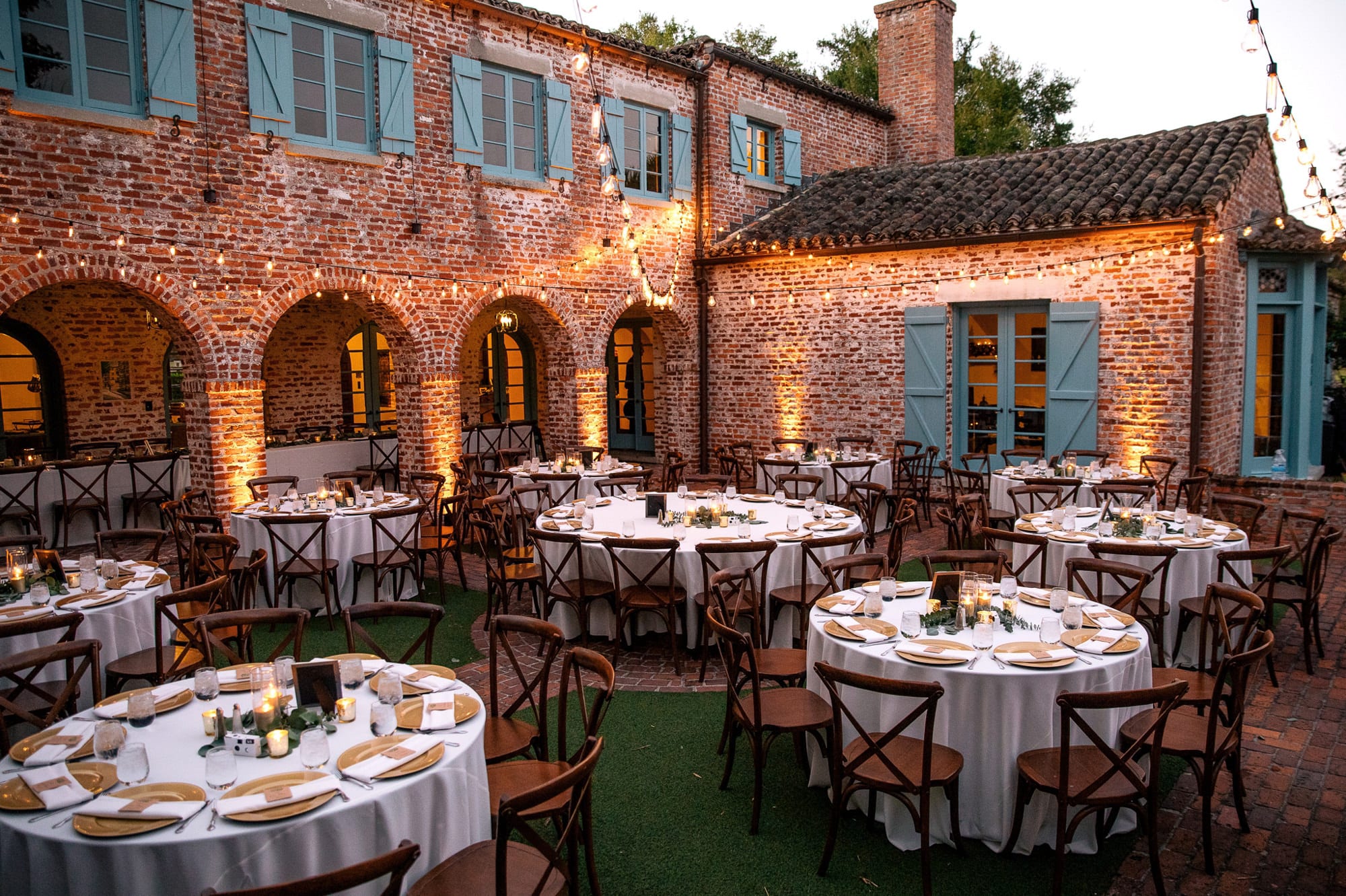 Casa Feliz wedding reception courtyard
