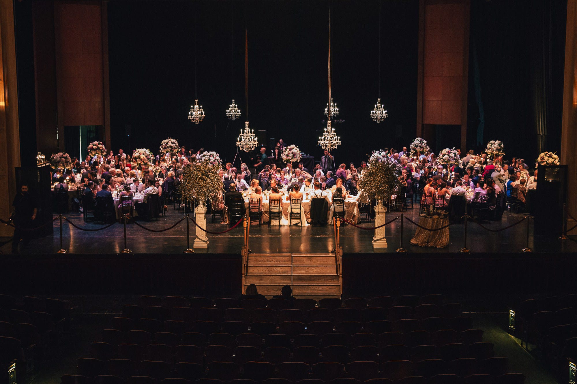 wedding reception on theater stage