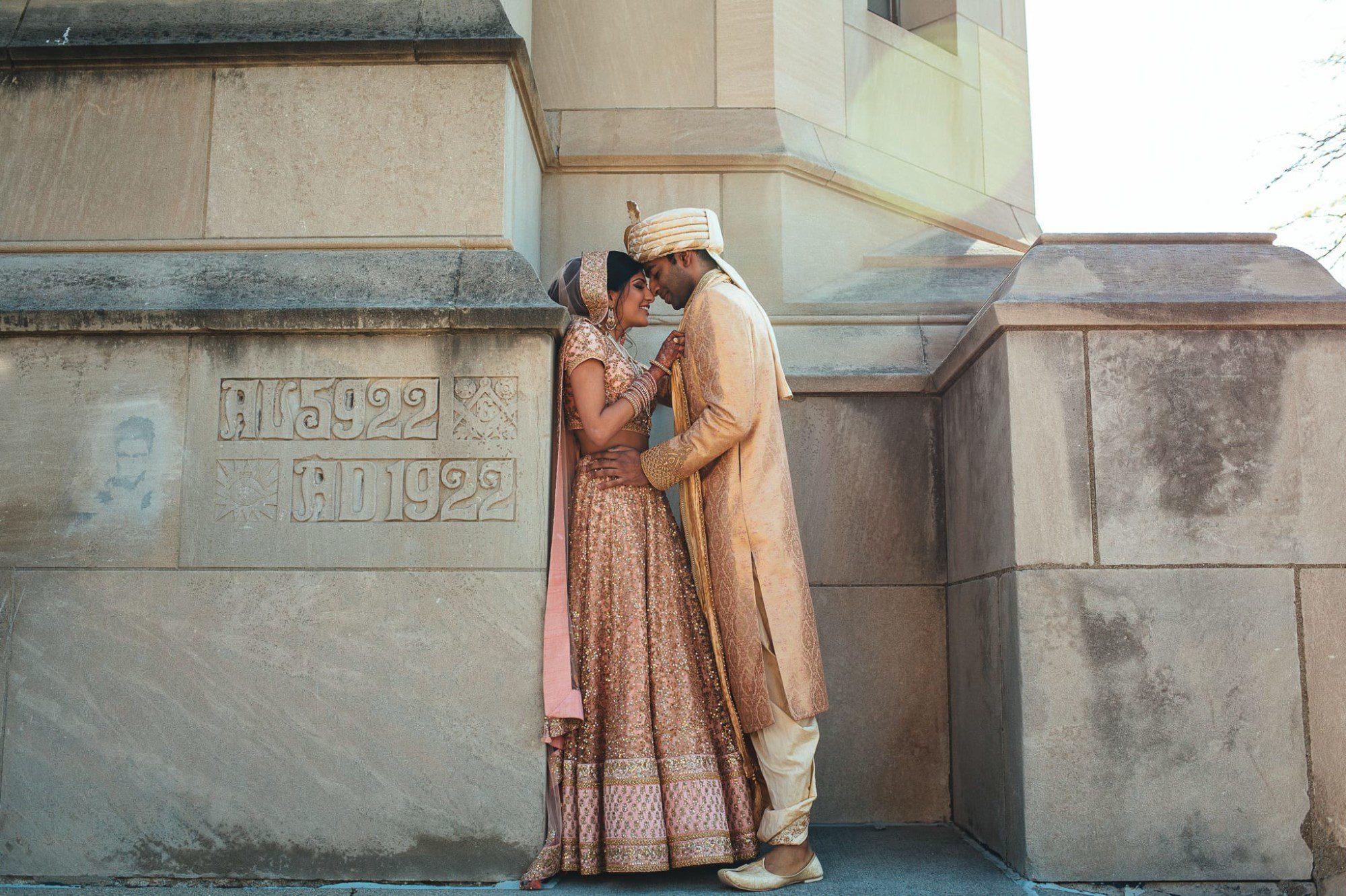 Indian bride and groom at Masonic Temple Detroit