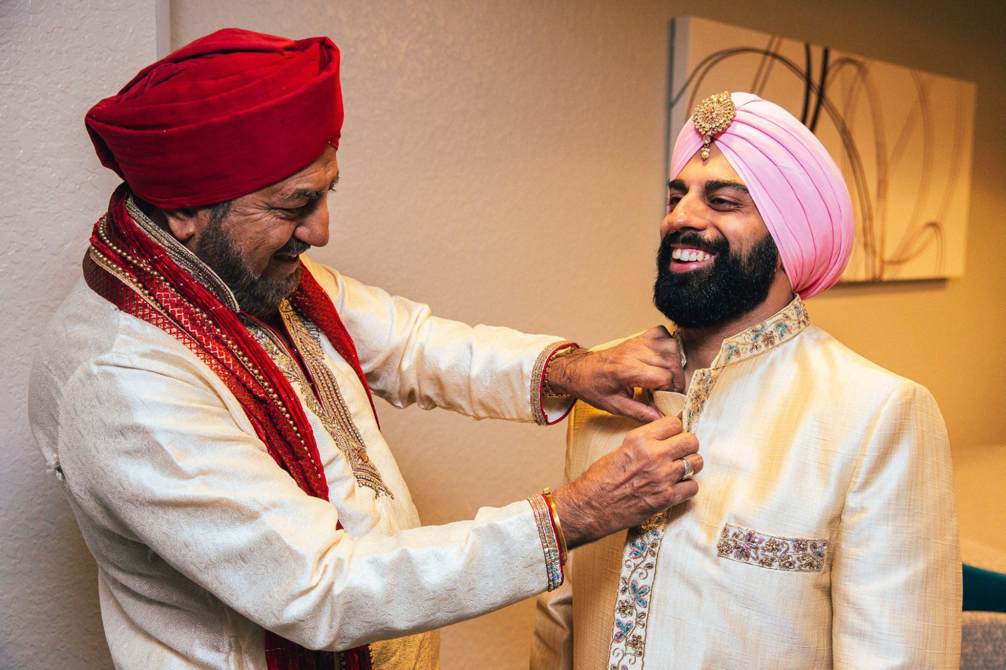 Sikh groom getting ready