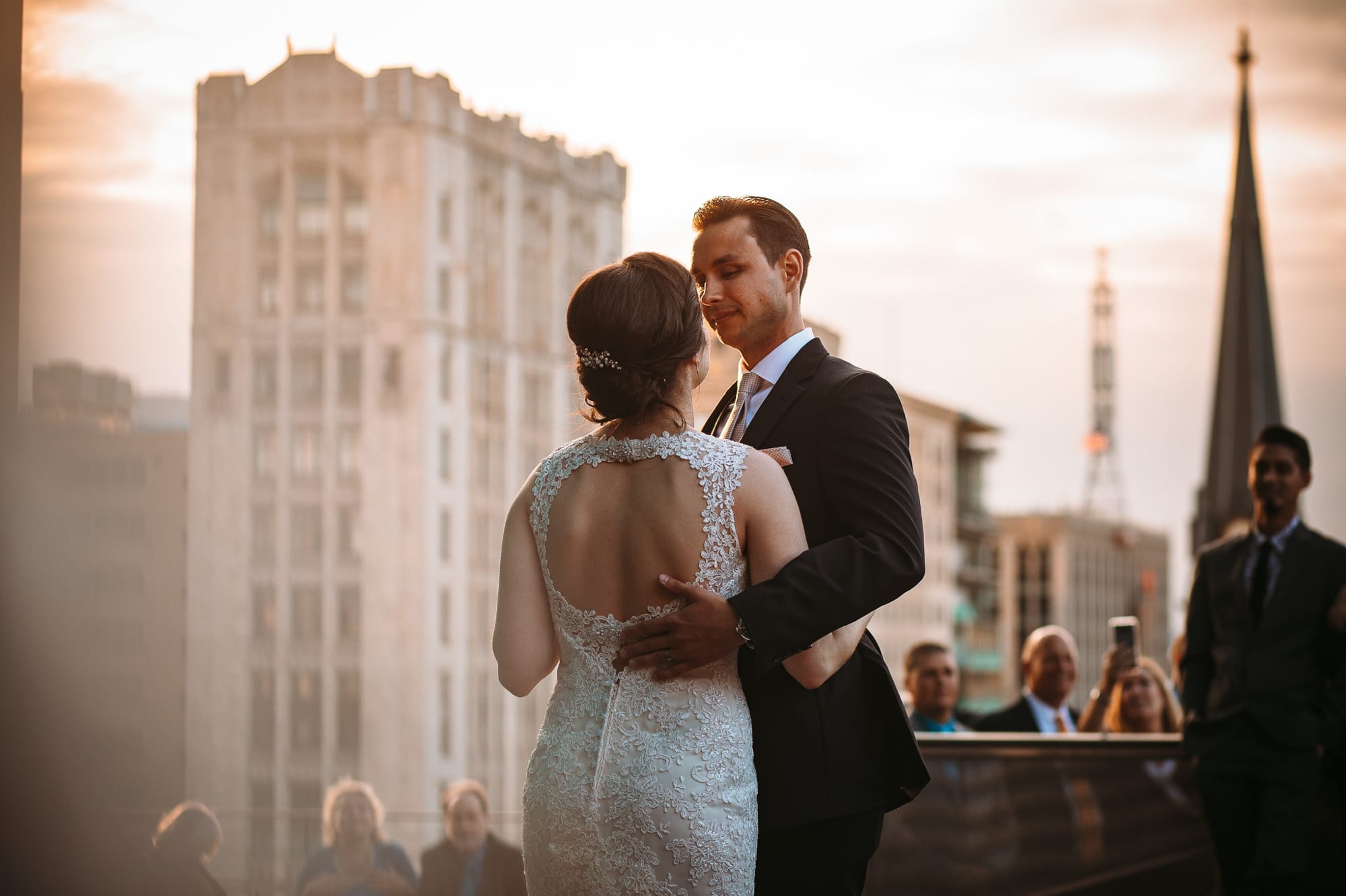 first dance on the Madison Building rooftop