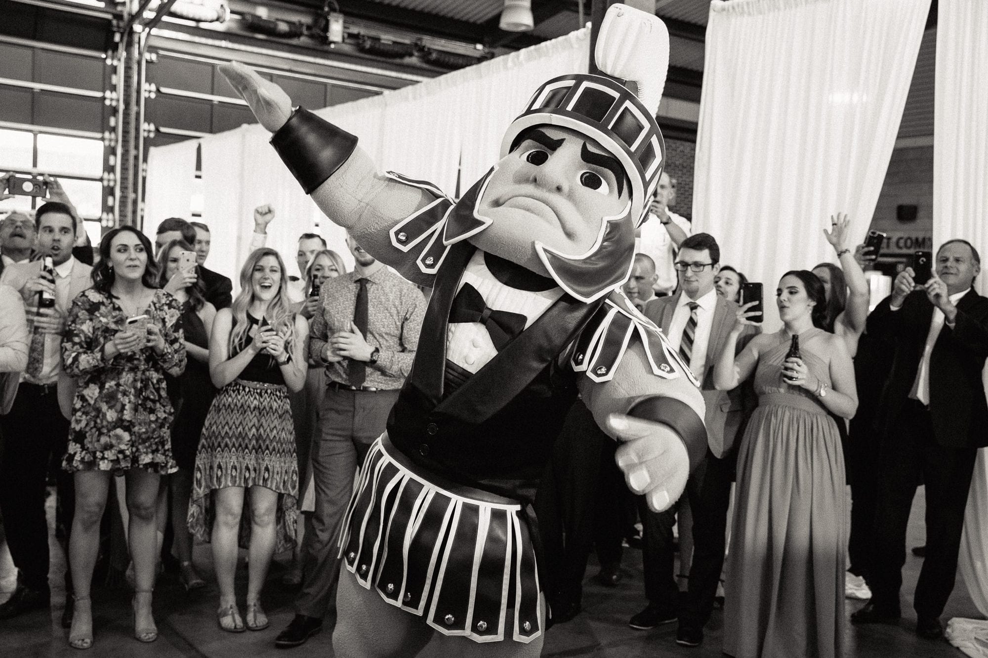 Michigan State Sparty at wedding reception