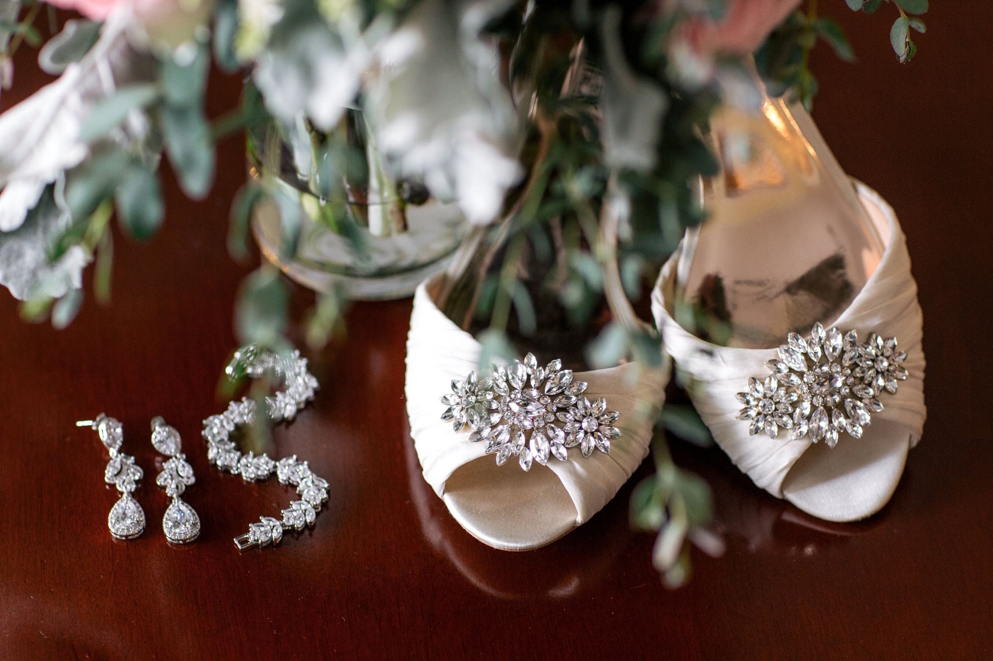 bride's shoe's and jewelry