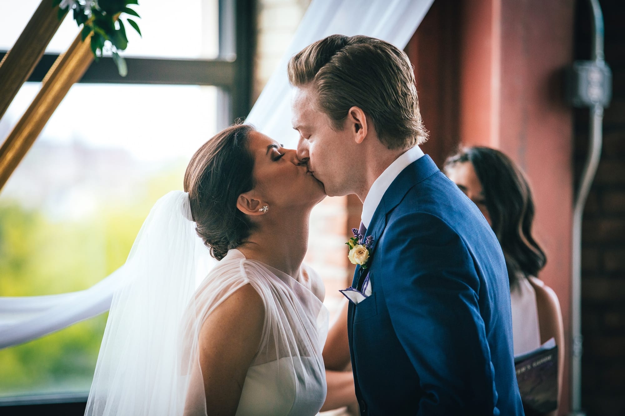 first kiss after wedding ceremony