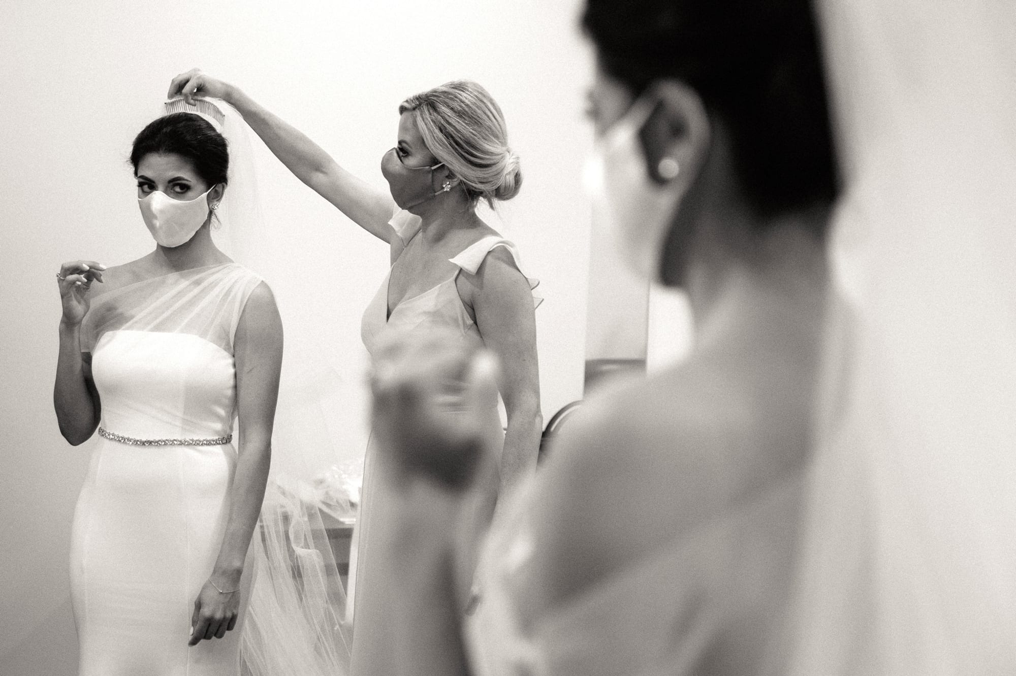 bride getting ready in Madison Building