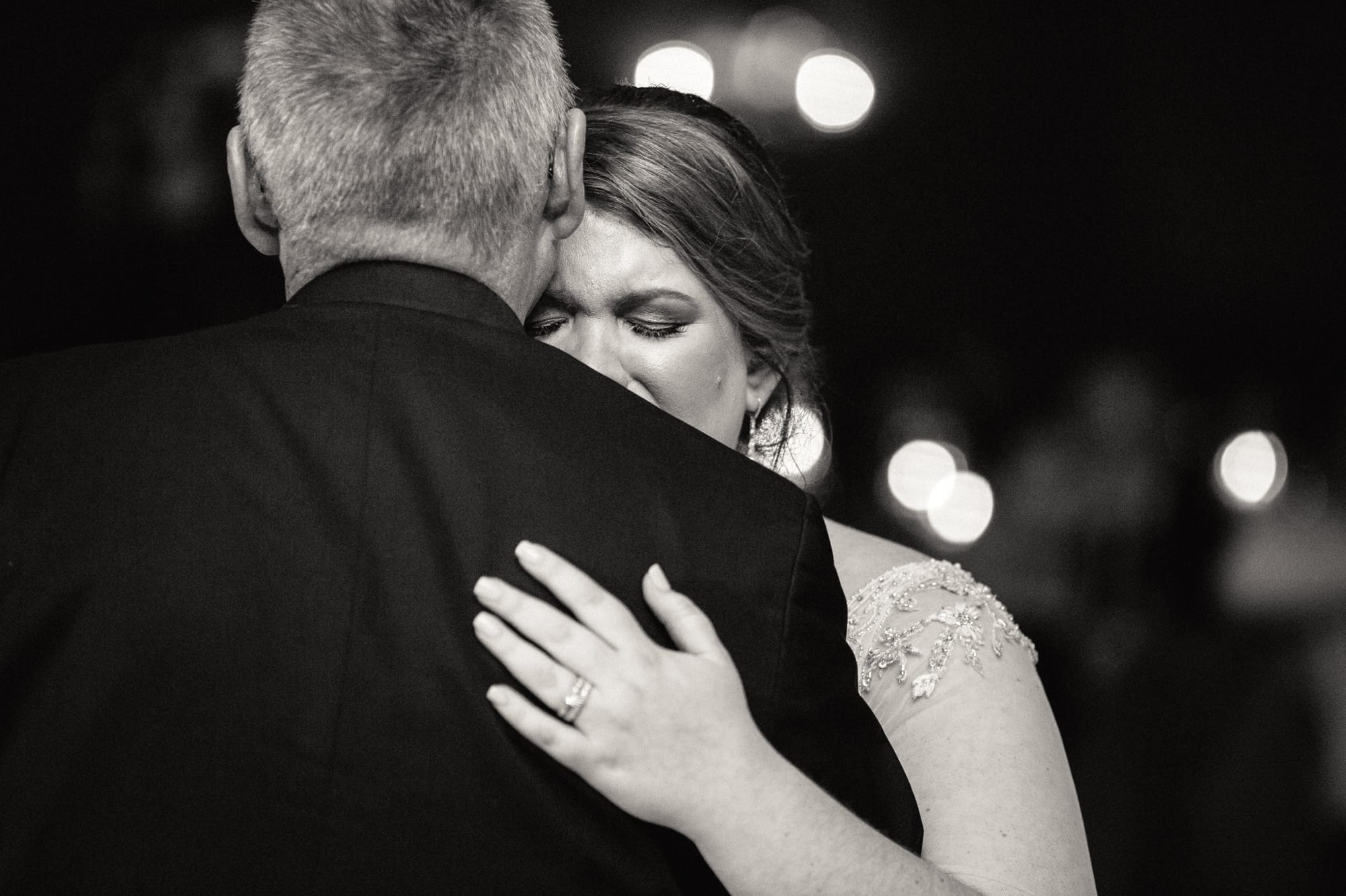 bride crying during dance with her father