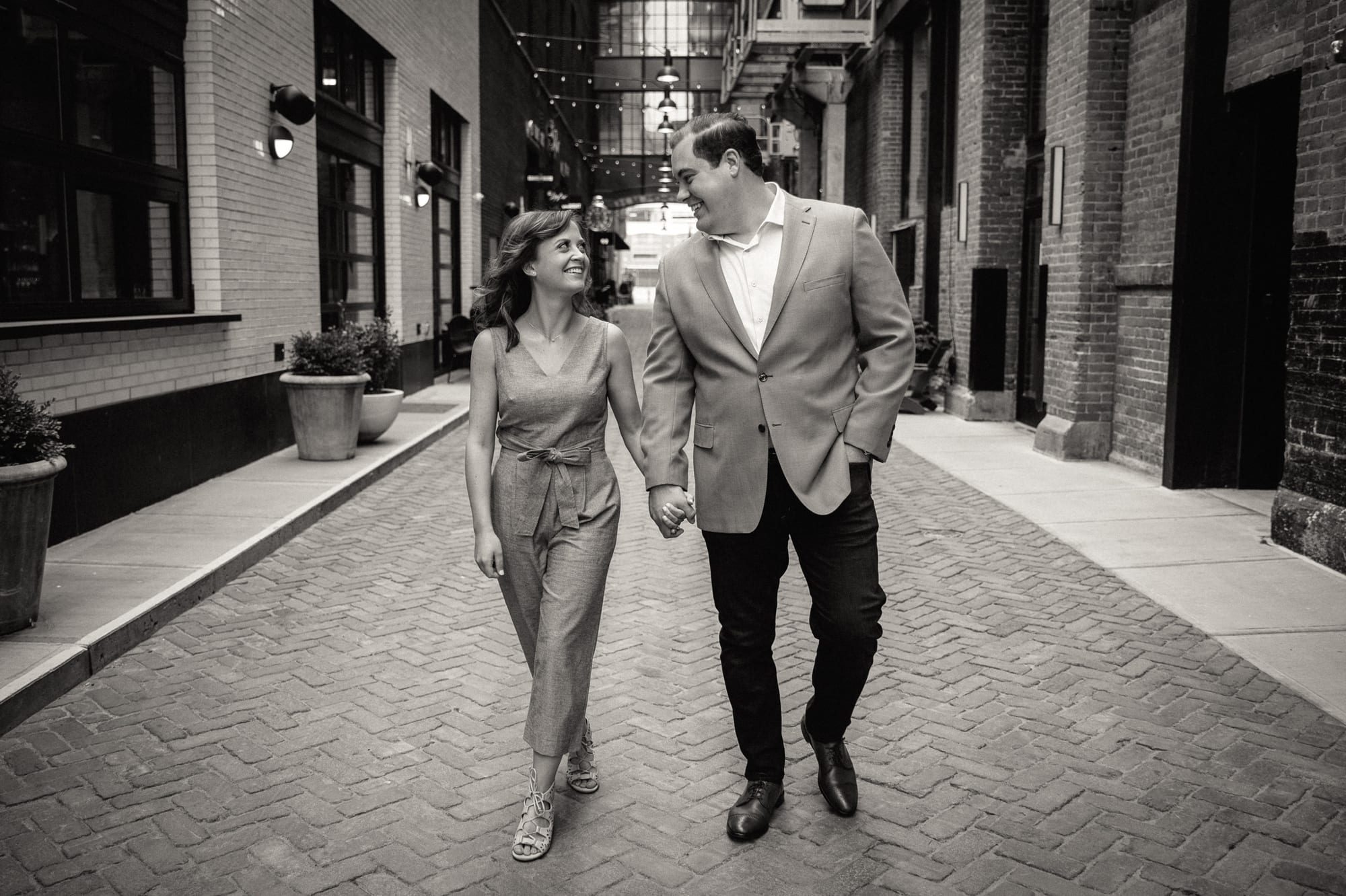 couple walking down Parker's alley in Detroit