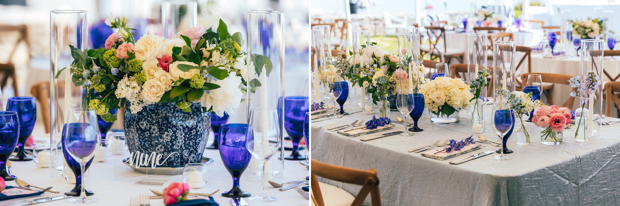 wedding reception table displays