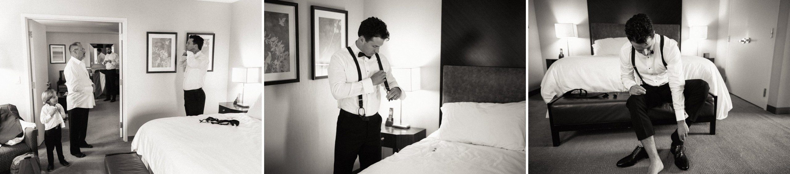 groom getting ready at The Westin Book Cadillac