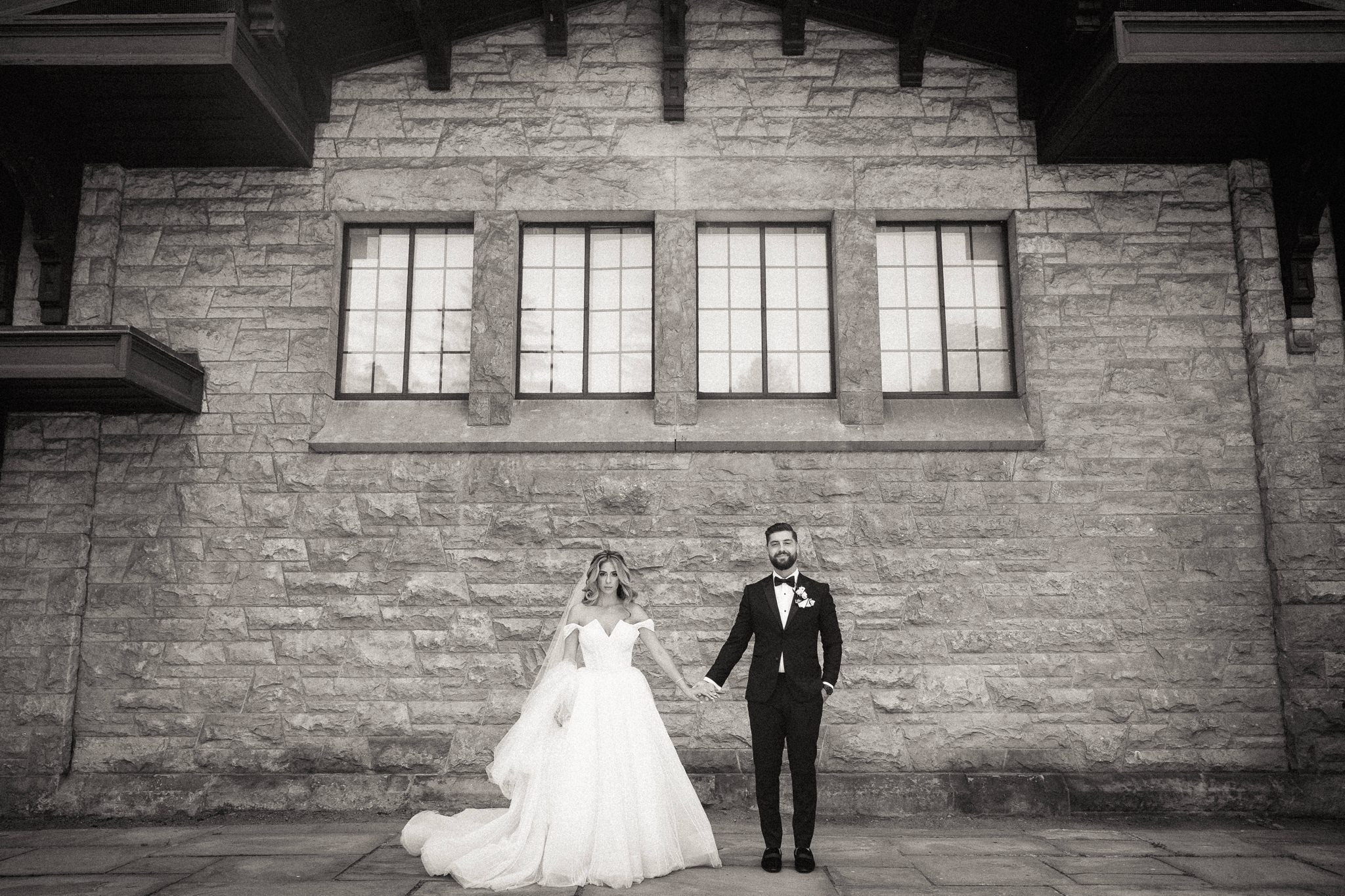 artistic black and white wedding photo