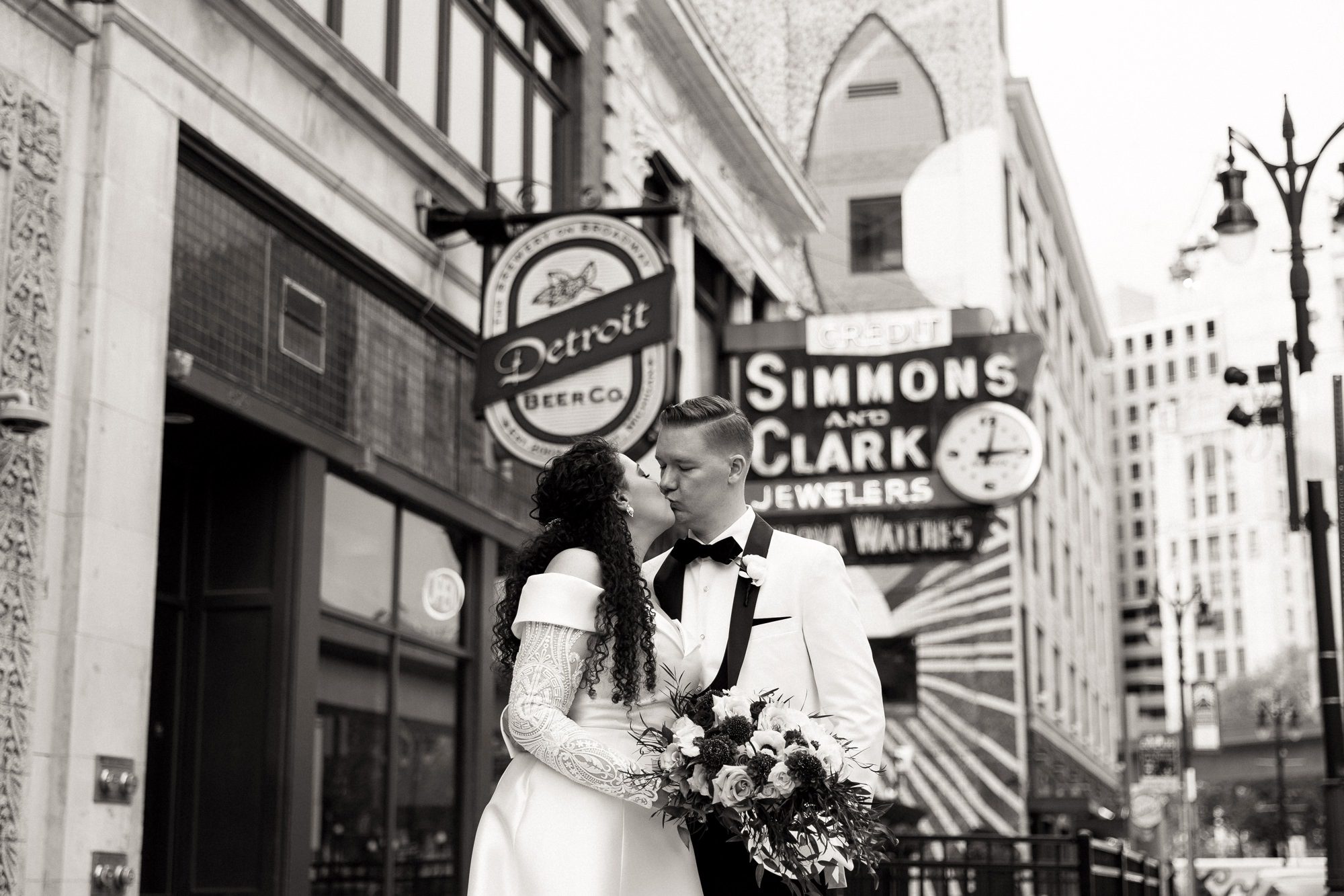 Downtown Detroit wedding photo