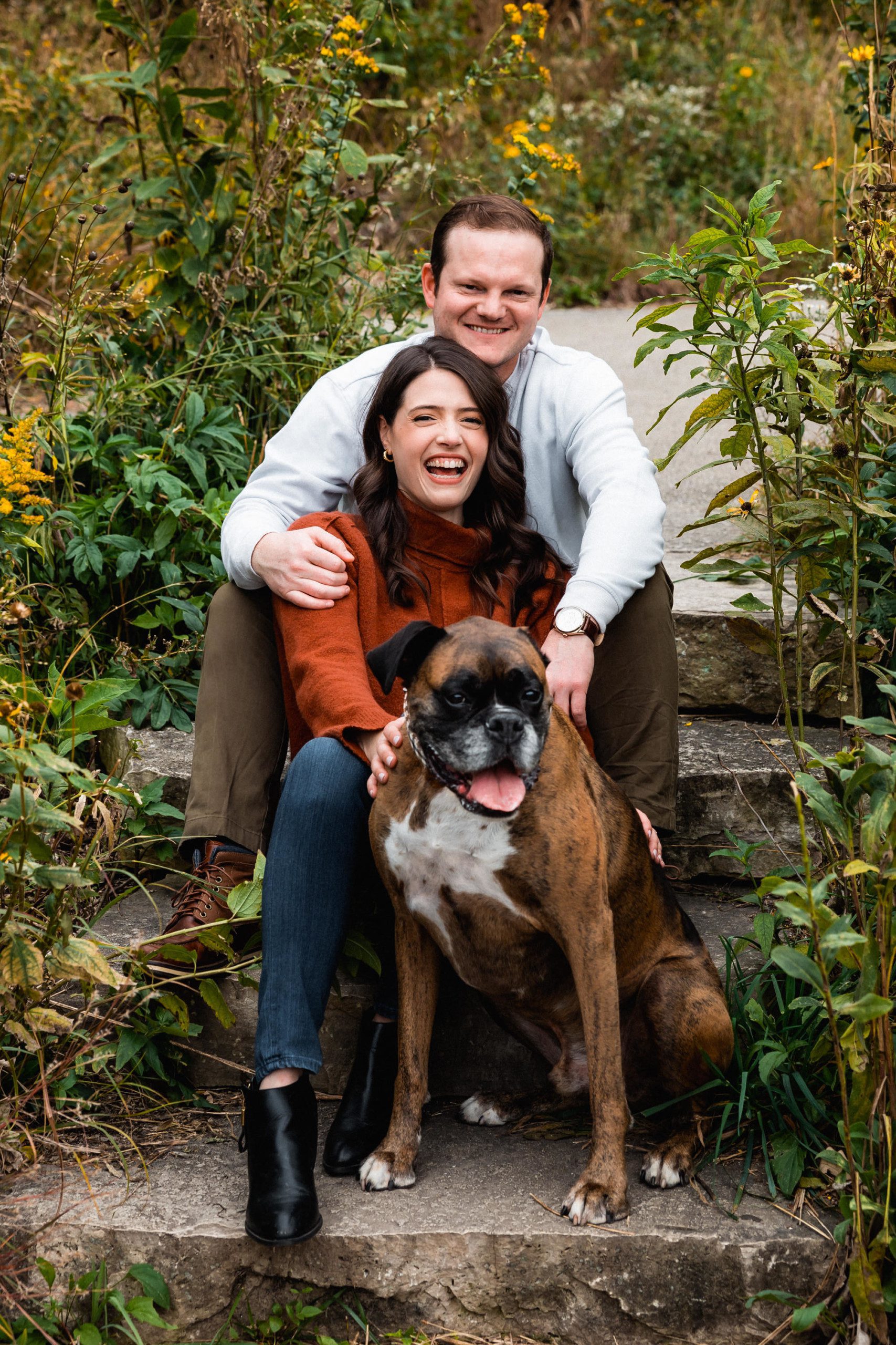 Chicago engagement session with dog