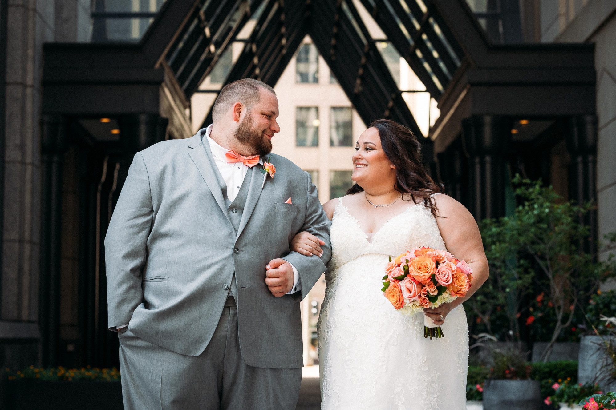 bride and groom in Detroit