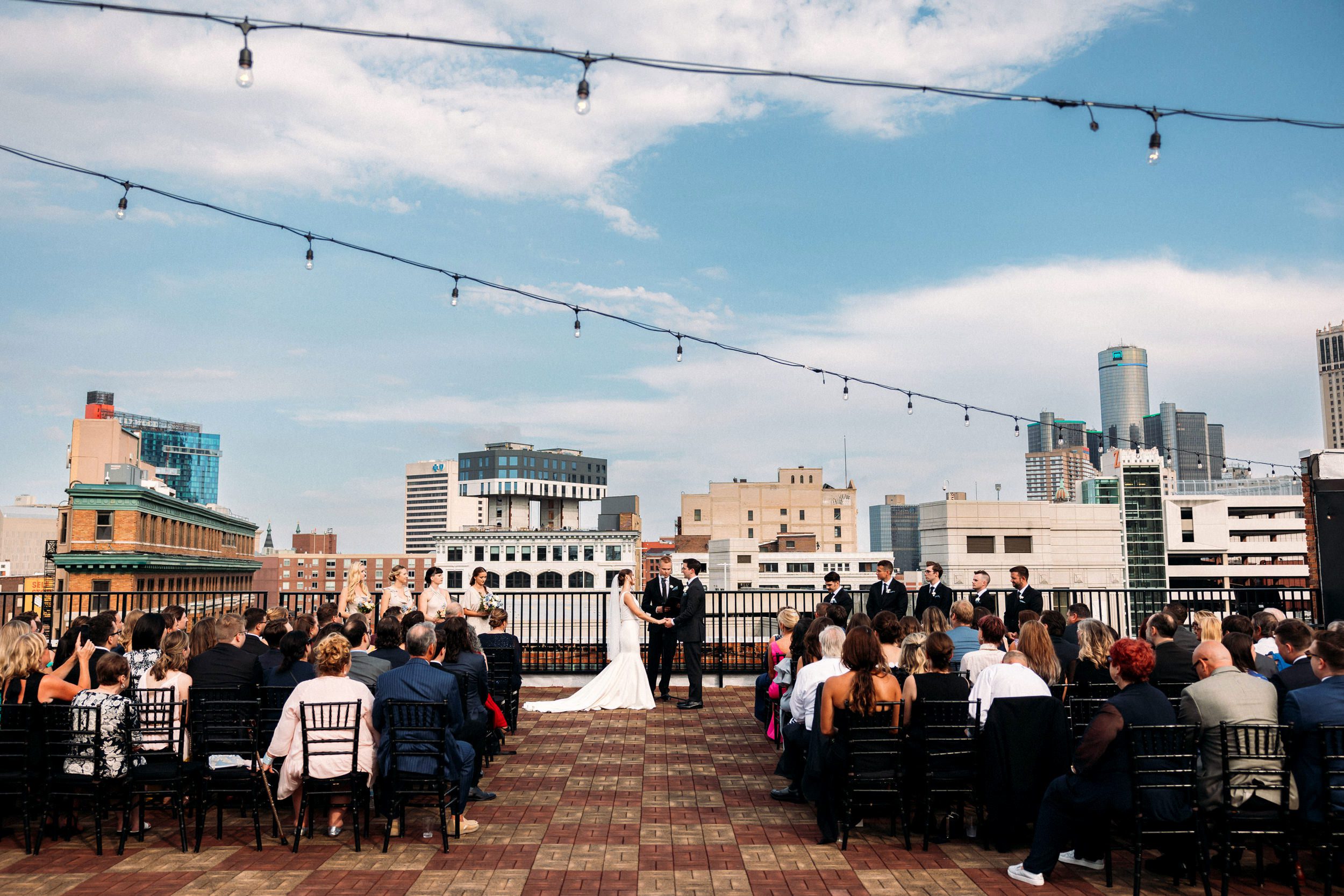 Detroit Opera House rooftop wedding ceremony