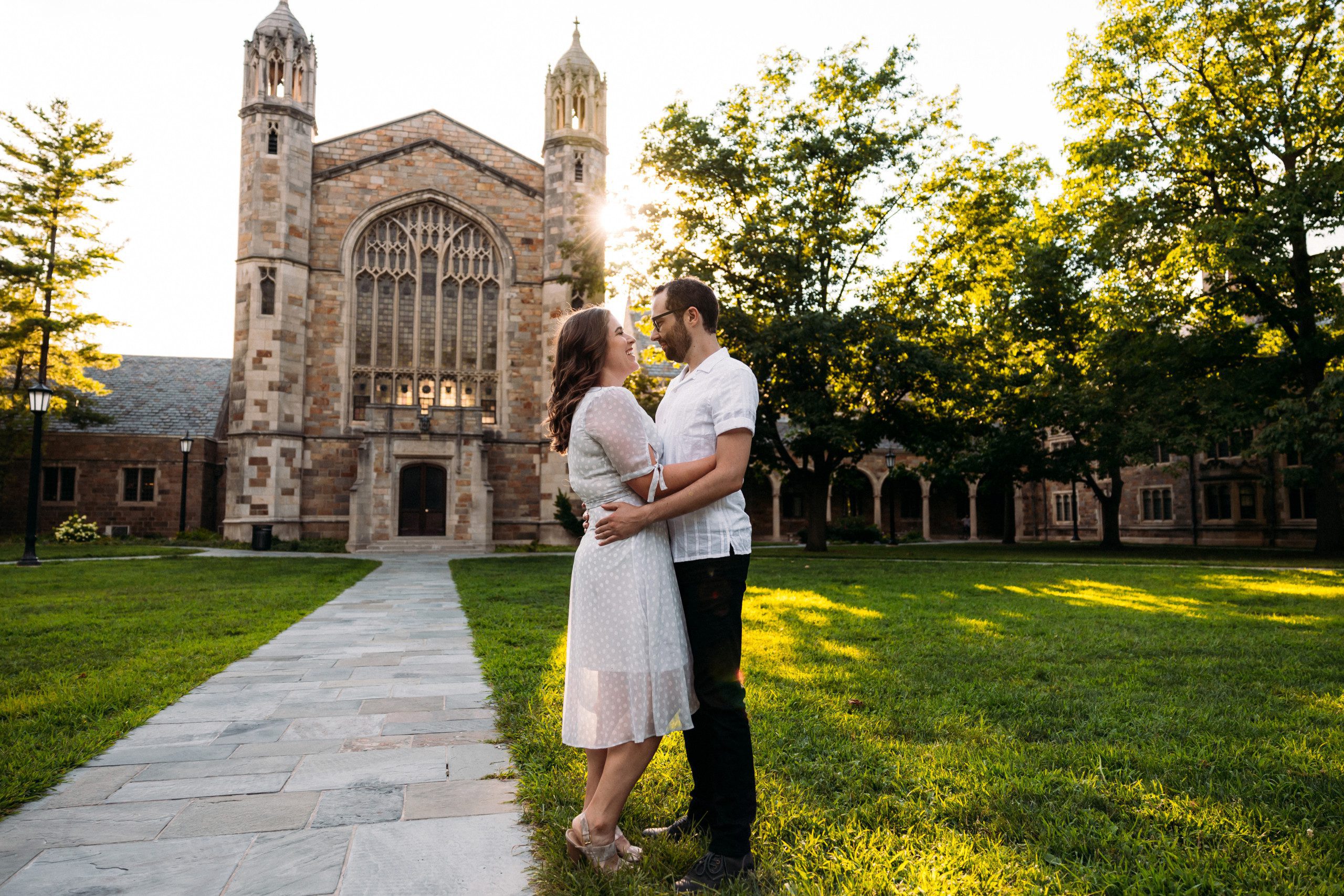 engagement session at the Law quad in Ann Arbor
