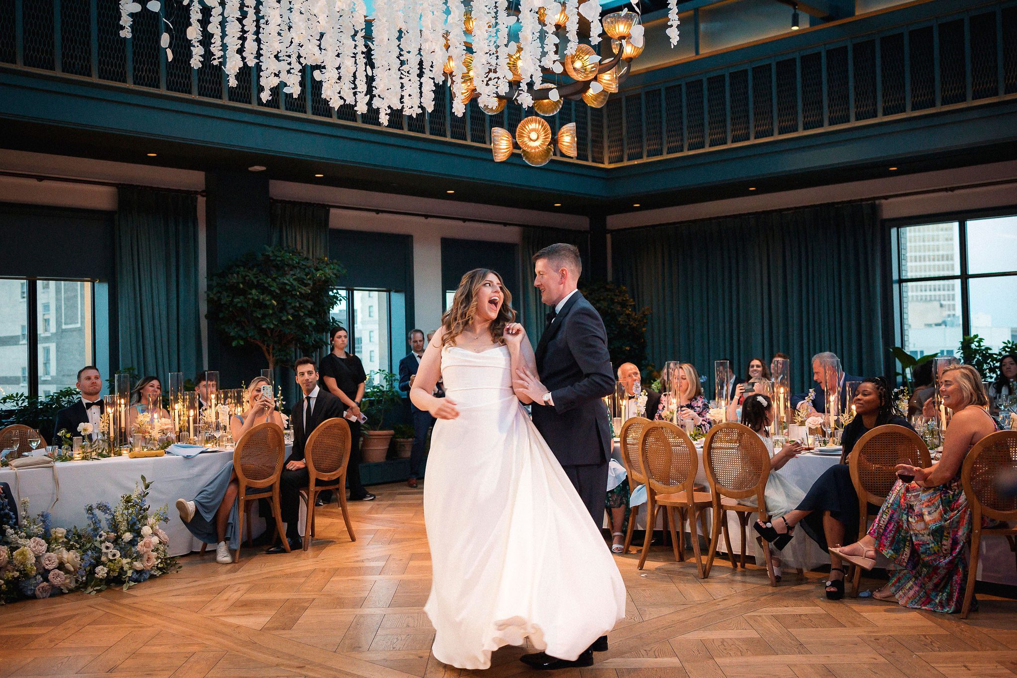 Couple on Dance Floor at Book Tower Detroit Wedding Reception
