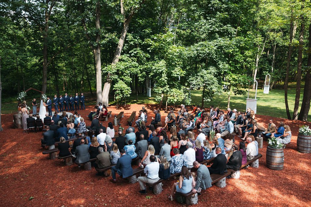 Overhead View of Outdoor Wedding Ceremony at Tandale Nature Barn