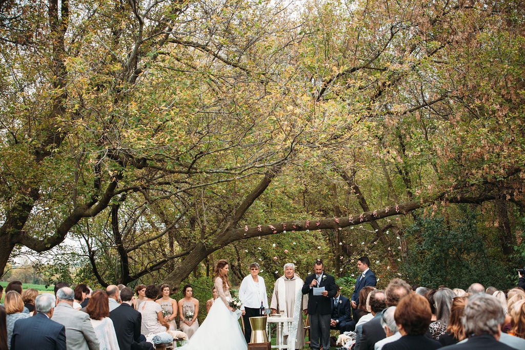 Frutig Farms Outdoor Wedding Ceremony Under Trees
