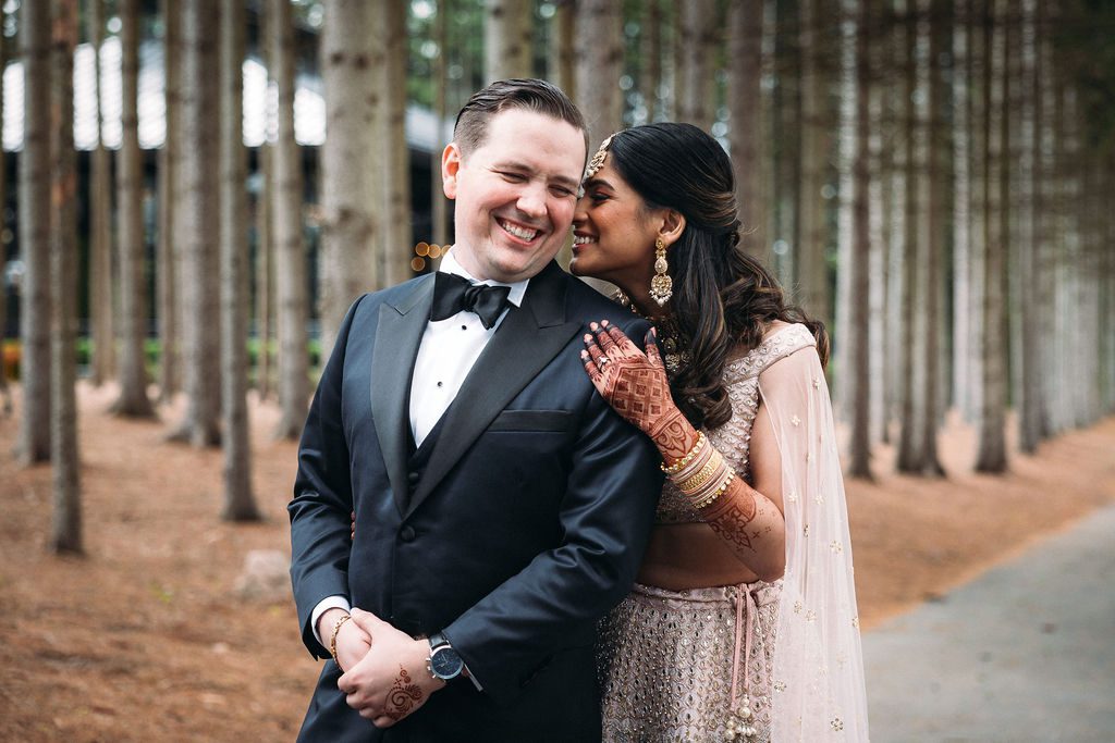 Bride and Groom in the Woodlands of Shepherds Hollow