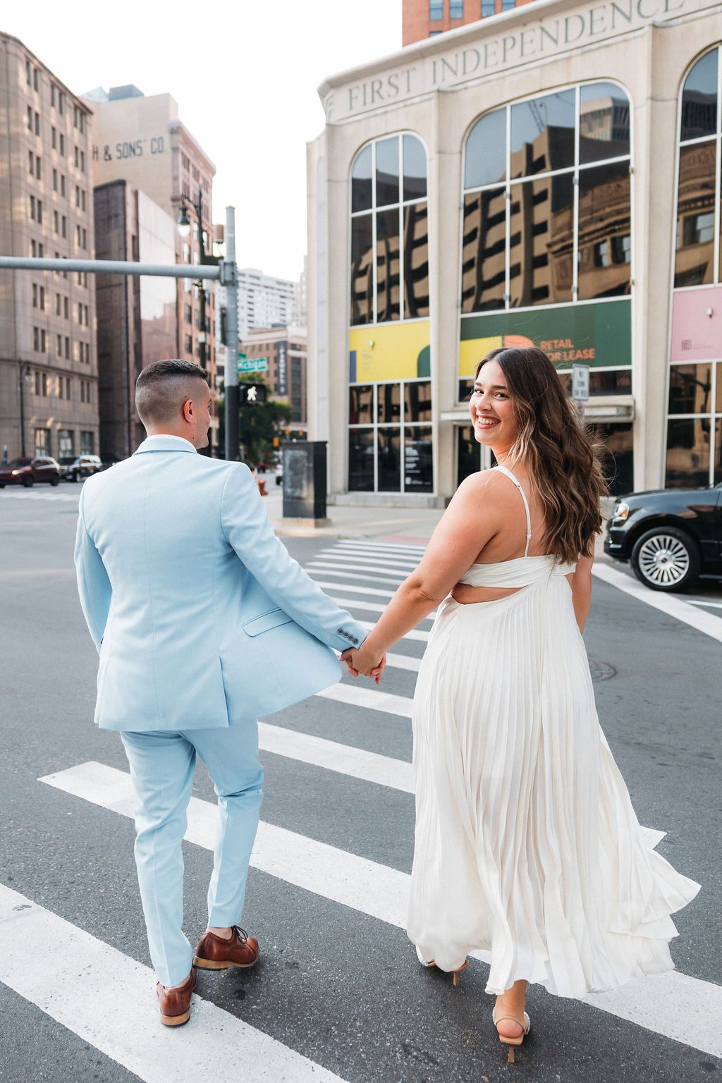 Engagement Photoshoot in Streets of Downtown Detroit